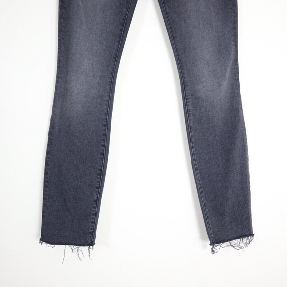 MOTHER Size 23 High Waisted Looker Ankle Fray Jeans Lighting Up Lanterns Black - Picture 6 of 11